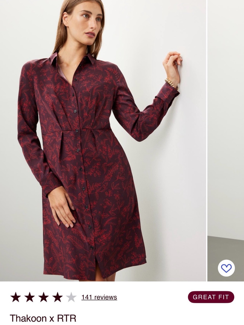 Thakoon Red Floral Shirt Dress